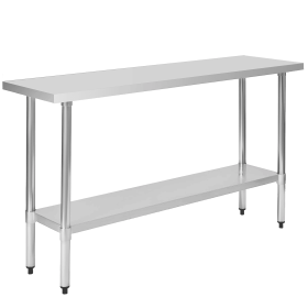 18" x 60" 18-Gauge Stainless Steel Commercial Work Table
