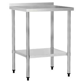 24" x 24" 18-Gauge Stainless Steel Commercial Work Table with 4" Backsplash and Undershelf