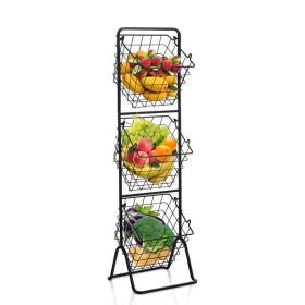 3-Tier Kitchen Storage Basket Organizer for Fruit & Items